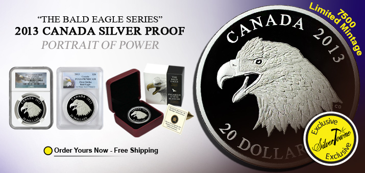 PCGS Now In 2013 Canada Silver Bald Eagle Portrait Coin